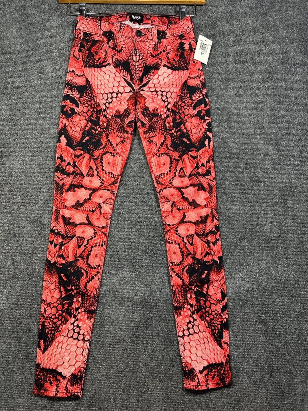 Hudson Jeans Womens 25 Nico Midrise Super Skinny Washed Red Cotton Stretch NEW